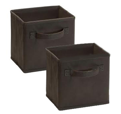 1547 - 2 Pack Mini Fabric Drawers Canteen Brown